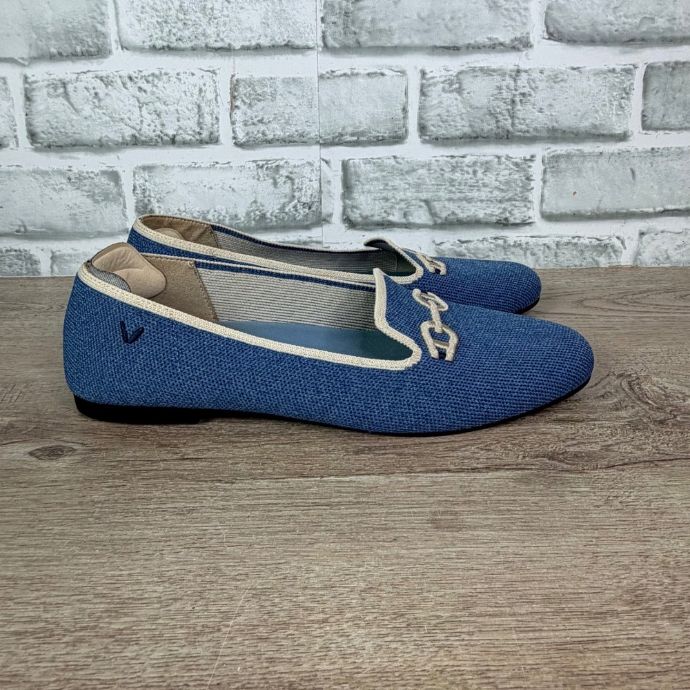 VIVAIA Eillen Pointed-Toe Loafers Horsebit Blue Womens 38.5 - Picture 3 of 7